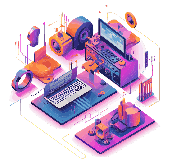 Isometric rental gaming rig setup