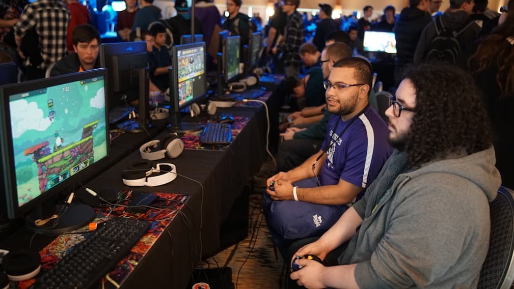 Competitors playing at the SoCal LAN Cup tournament